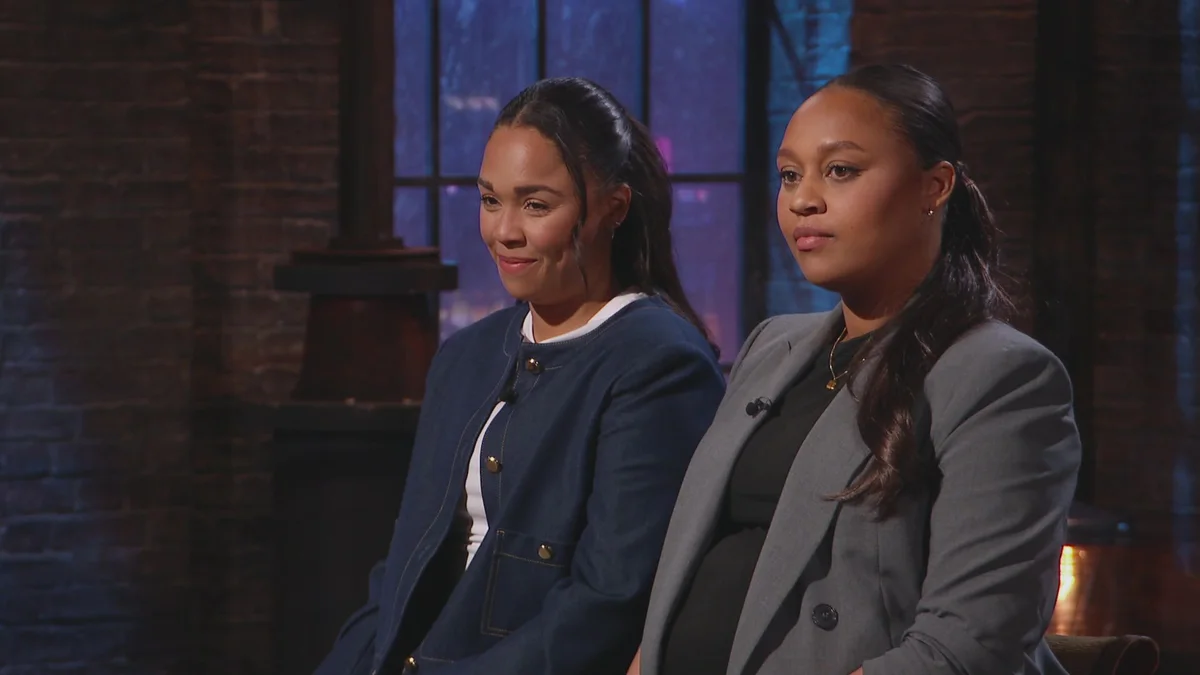 Olivia and Tanyka pitching Cubbi on Dragons' Den