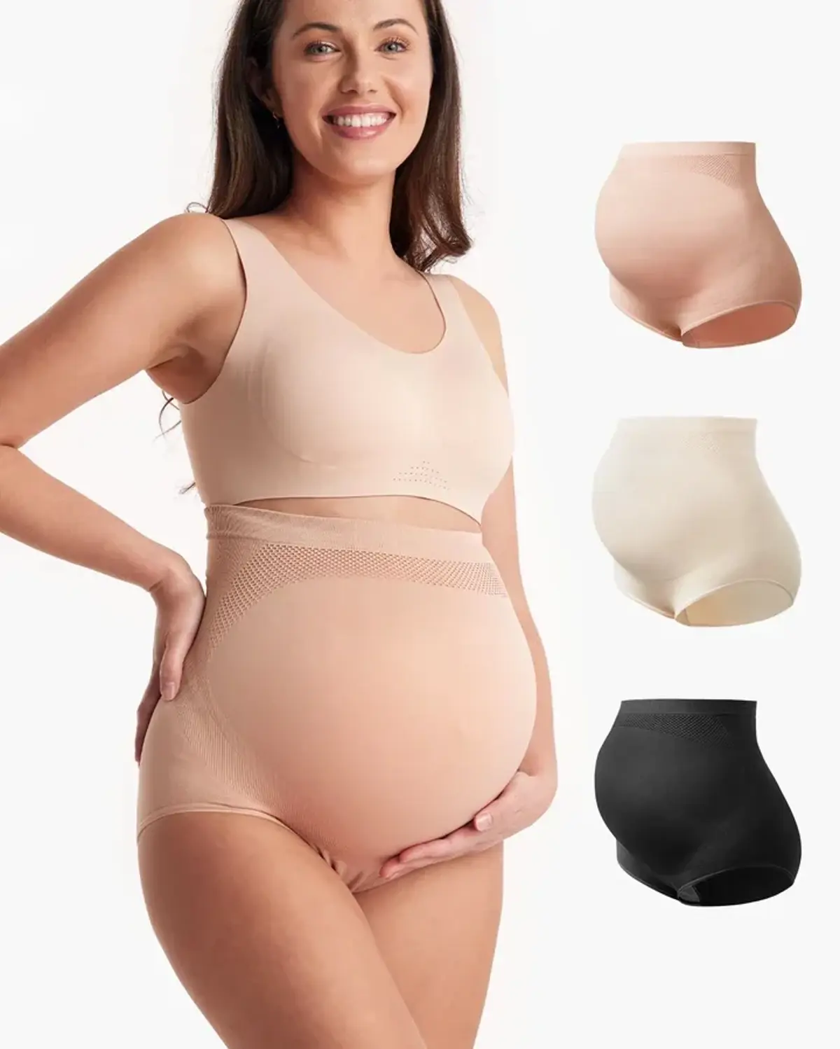 High-waisted pregnancy underwear in three colours