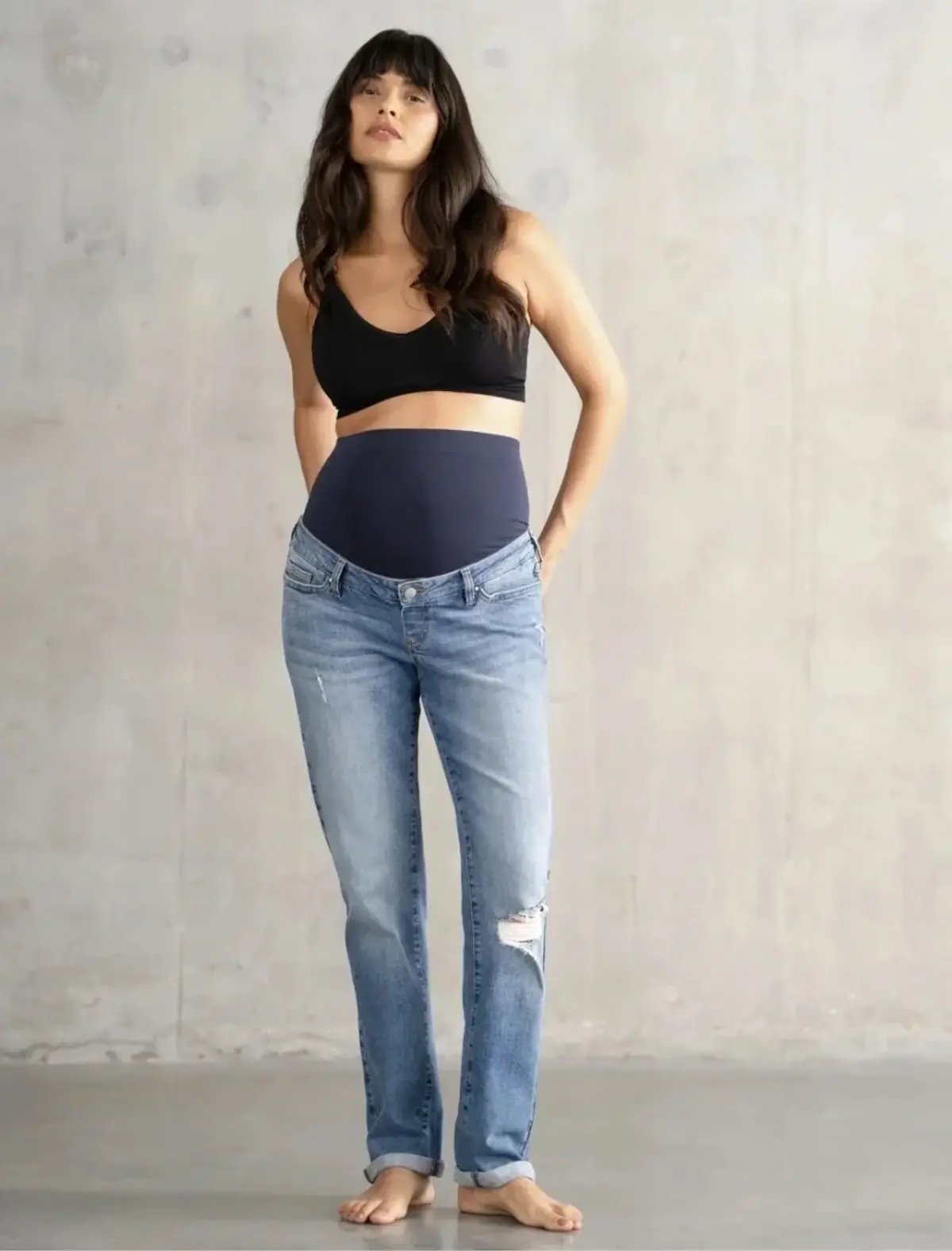 Seraphine tailored blue maternity trousers and top
