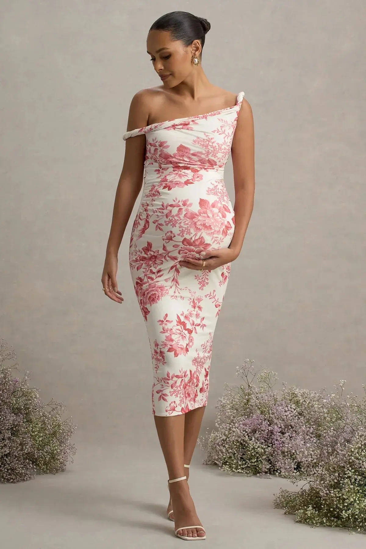 A Club L London white and pink floral dress