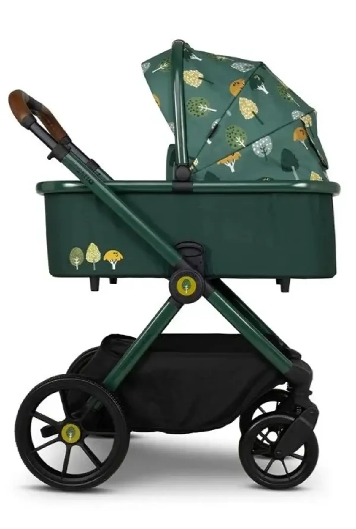The Cosatto Giggle 4 pram in leaf-print green